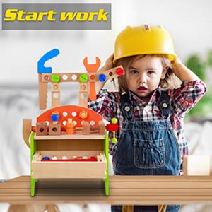 ست اسباب بازی میز ابزار چوبی Wooden tool table toy set -اسباب بازی